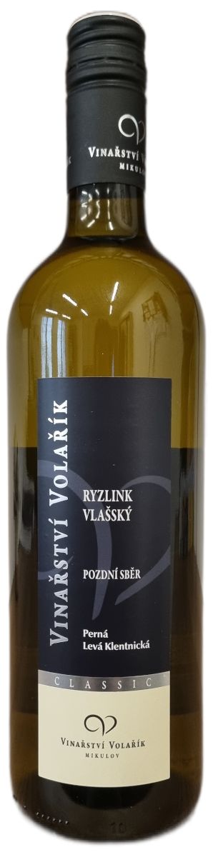 Ryzlink vlašský, trať Levá Klentnická 2024, pozdní sběr, Vinařství Volařík